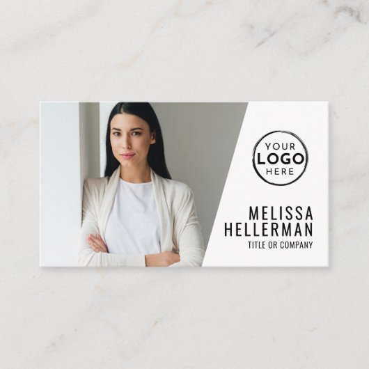 プロフェッショナル写真QRコード会社あなたのロゴ 名刺 (正面)