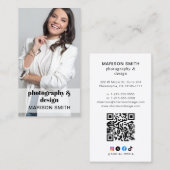 プロフェッショナル写真QRコード名刺 名刺 (正面/裏面)