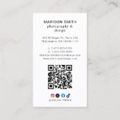 プロフェッショナル写真QRコード名刺 名刺 (裏面)
