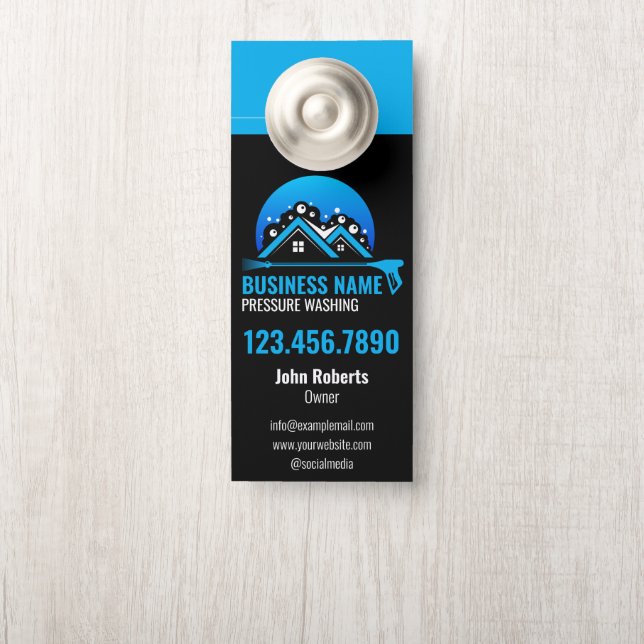 プロフェッショナル加圧洗浄ブルーブラック ドアノブサイン (ノブ)