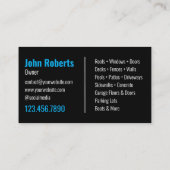 プロフェッショナル加圧洗浄ブルーブラック 名刺 (裏面)