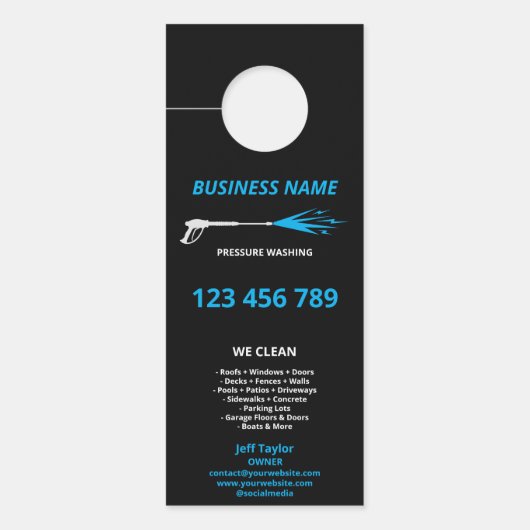 プロフェッショナル加圧洗浄力洗浄ブシン ドアノブサイン (正面)