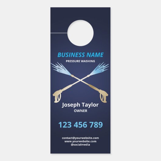 プロフェッショナル加圧洗浄力洗浄ブシン ドアノブサイン (正面)