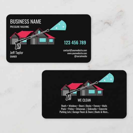 プロフェッショナル加圧洗浄力洗浄ブシン 名刺 (正面/裏面)