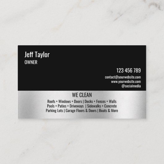 プロフェッショナル加圧洗浄力洗浄屋根B 名刺 (裏面)