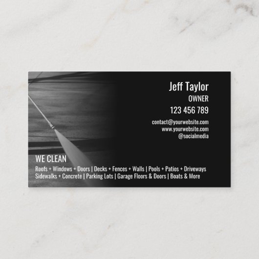 プロフェッショナル加圧洗浄力洗濯黒 名刺 (裏面)