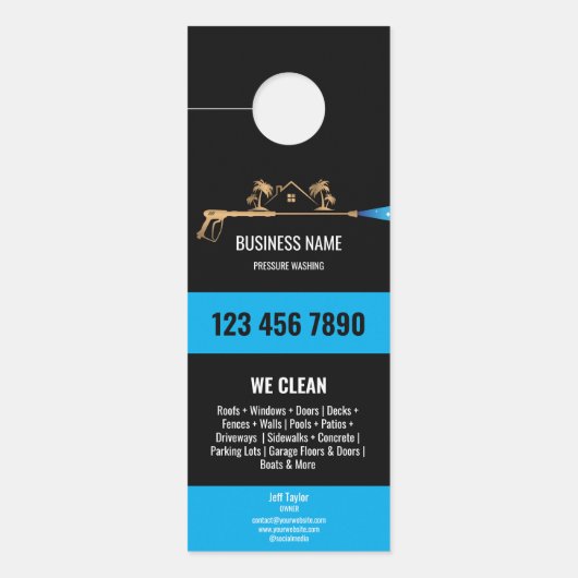 プロフェッショナル加圧洗浄用動力樋洗浄機 ドアノブサイン (正面)