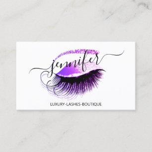 プロフェッショナル化粧Lash QRコードロゴピンク紫 名刺