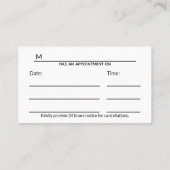 プロフェッショナル医学DNAストランドの任命 予約カード (裏面)