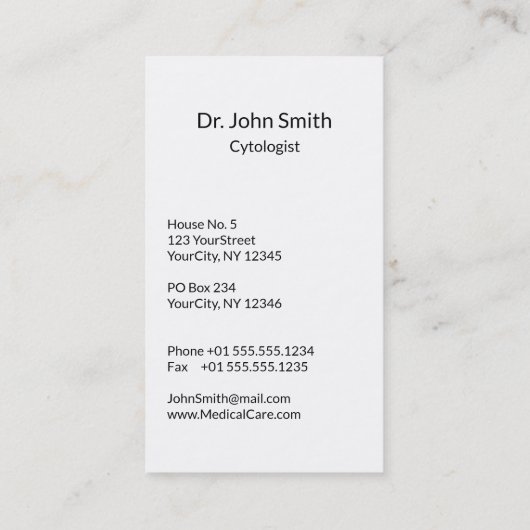 プロフェッショナル医学DNAストランドクロス 名刺 (裏面)