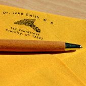 プロフェッショナル医用カドゥセウス記号カーブ文字 セルフインキングスタンプ