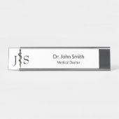 プロフェッショナル医療シンプル白黒 デスクネームプレート (正面)