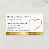 プロフェッショナル医療介護者医療QRコード金ゴールド 名刺 (正面)