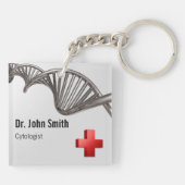 プロフェッショナル医療3DシンボルクロスDNA キーホルダー (裏面)