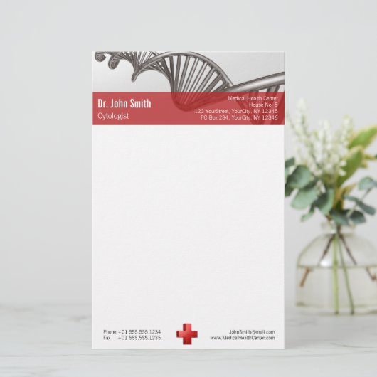 プロフェッショナル医療3DシンボルクロスDNA 便箋 (スタンド正面)