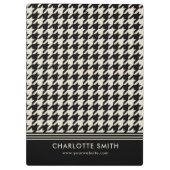 プロフェッショナル千鳥格子のパターン黒オフ – 白 クリップボード (裏面)