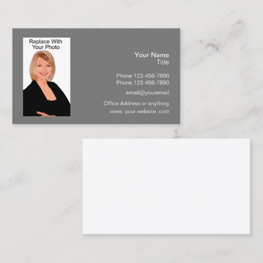 プロフェッショナル占有写真テンプレート 名刺 (正面/裏面)