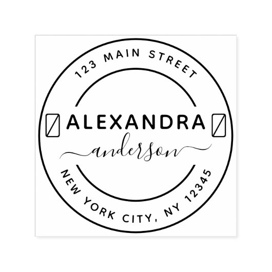 プロフェッショナル又は個人エレガント差出人住所 セルフインキングスタンプ (デザイン)