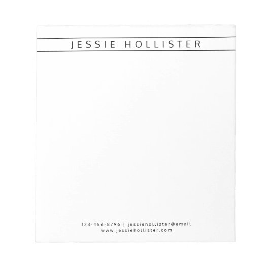 プロフェッショナル名と情報 ノートパッド (正面)