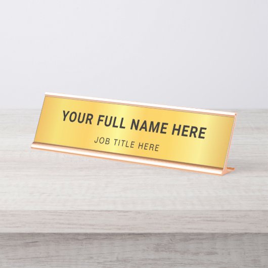 プロフェッショナル名プレートカスタムと役職タイトル行 デスクネームプレート (正面)