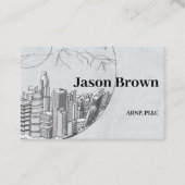 プロフェッショナル名刺テンプレート青い線 名刺 (正面)