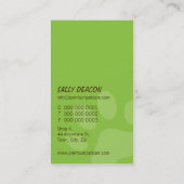 プロフェッショナル名刺ペットケアライムグリーン 名刺 (裏面)