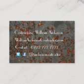 プロフェッショナル名刺 - サビれた金属のデザイン 名刺 (裏面)