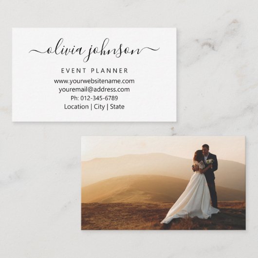 プロフェッショナル名刺 |ロゴ写真オンバック 名刺 (正面/裏面)