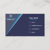 プロフェッショナル名刺、深い青モダン 名刺 (裏面)