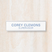 プロフェッショナル名前をカスタムするタイトルオフィスブルー&ホワイト サインプレート (正面)