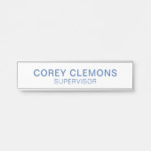 プロフェッショナル名前をカスタムするタイトルオフィスブルー&ホワイト サインプレート (正面)