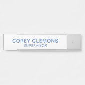 プロフェッショナル名前をカスタムするタイトルオフィスブルー&ホワイト サインプレート (正面)