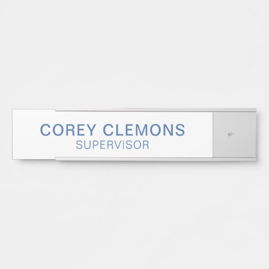 プロフェッショナル名前をカスタムするタイトルオフィスブルー&ホワイト サインプレート (正面)