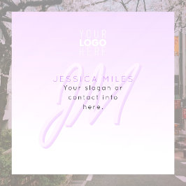 プロフェッショナル名&スローガンテンプレート | ライトパープル ウィンドウサイン