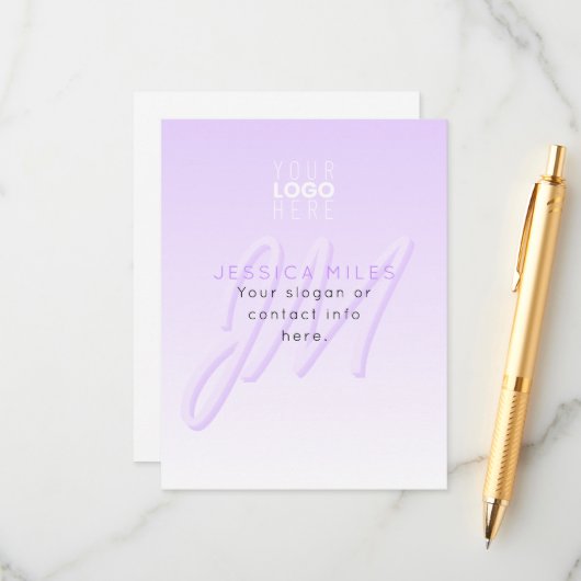 プロフェッショナル名&スローガンテンプレート | ライトパープル エンクロージャーカード (正面/裏面インサイチュ)