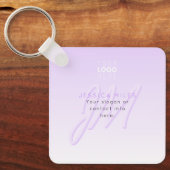 プロフェッショナル名&スローガンテンプレート | ライトパープル キーホルダー (正面)