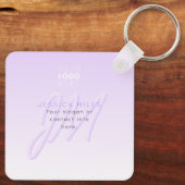 プロフェッショナル名&スローガンテンプレート | ライトパープル キーホルダー (裏面)