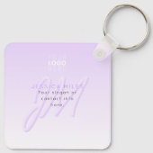 プロフェッショナル名&スローガンテンプレート | ライトパープル キーホルダー (裏面)