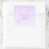 プロフェッショナル名&スローガンテンプレート | ライトパープル スクエアシール (バッグ)