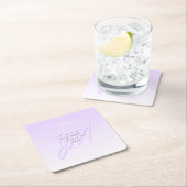 プロフェッショナル名&スローガンテンプレート | ライトパープル スクエアペーパーコースター (インサイチュ)