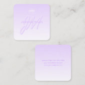 プロフェッショナル名&スローガンテンプレート | ライトパープル スクエア名刺 (正面/裏面)