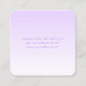 プロフェッショナル名&スローガンテンプレート | ライトパープル スクエア名刺 (裏面)