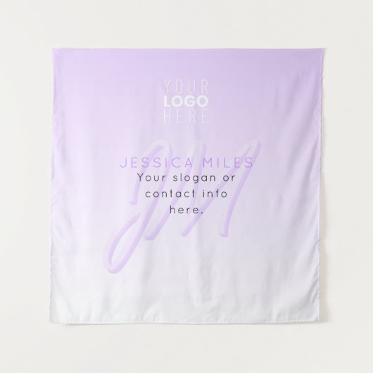 プロフェッショナル名&スローガンテンプレート | ライトパープル タペストリー (正面)