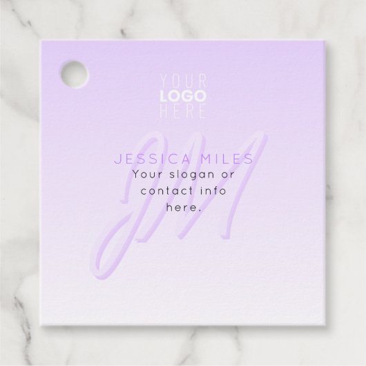プロフェッショナル名&スローガンテンプレート | ライトパープル フェイバータグ (正面)