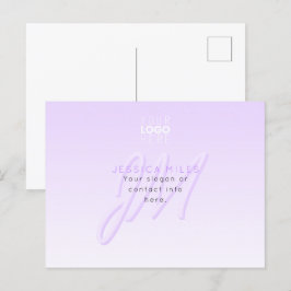 プロフェッショナル名&スローガンテンプレート | ライトパープル ポストカード