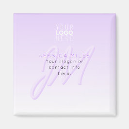 プロフェッショナル名&スローガンテンプレート | ライトパープル マグネット