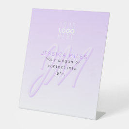 プロフェッショナル名&スローガンテンプレート | ライトパープル 台座サイン
