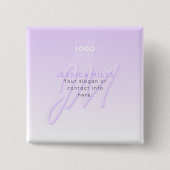 プロフェッショナル名&スローガンテンプレート | ライトパープル 缶バッジ (正面)