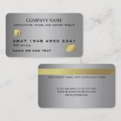 プロフェッショナル営業所グレーフェイククレジットカード 名刺 (正面/裏面)