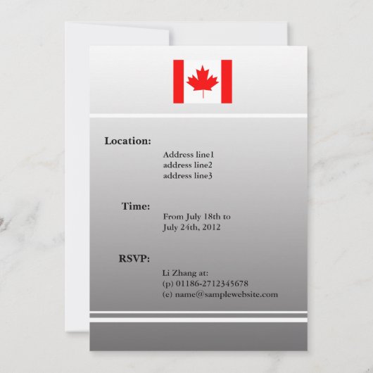 プロフェッショナル国際的会議 招待状 (裏面)